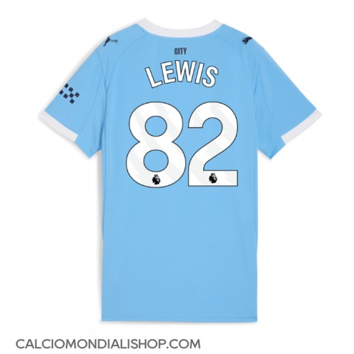 Maglie da calcio Manchester City Rico Lewis #82 Prima Maglia Femminile 2025-26 Manica Corta Maglie da calcio Manchester City Rico Lewis #82 Prima Maglia Femminile 2025-26 Manica Corta